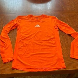 Adidas Orange Long Sleeve Athletic Tee